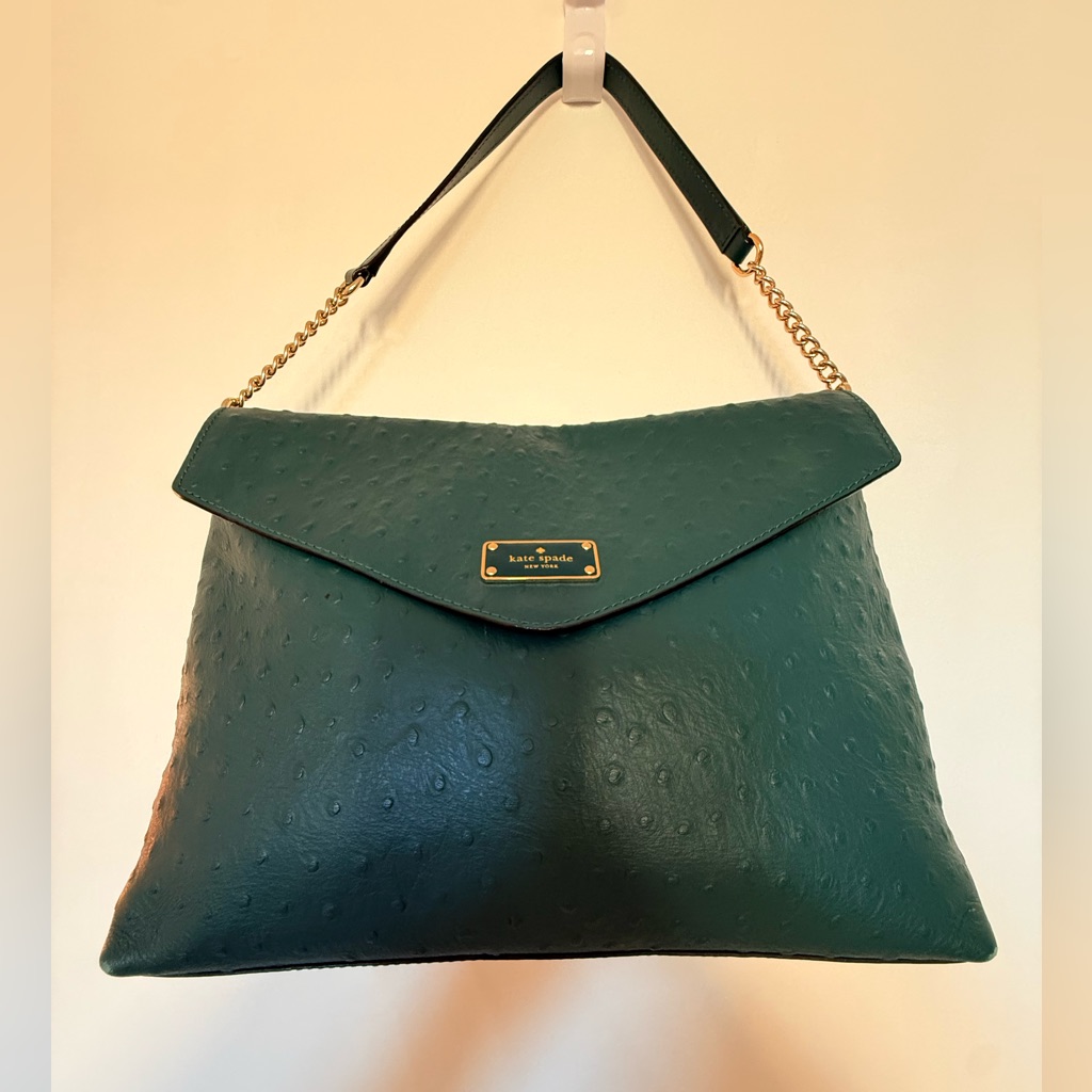 Kate Spade New York A La Vita Ostrich Leena Shoulder Bag - Emerforest